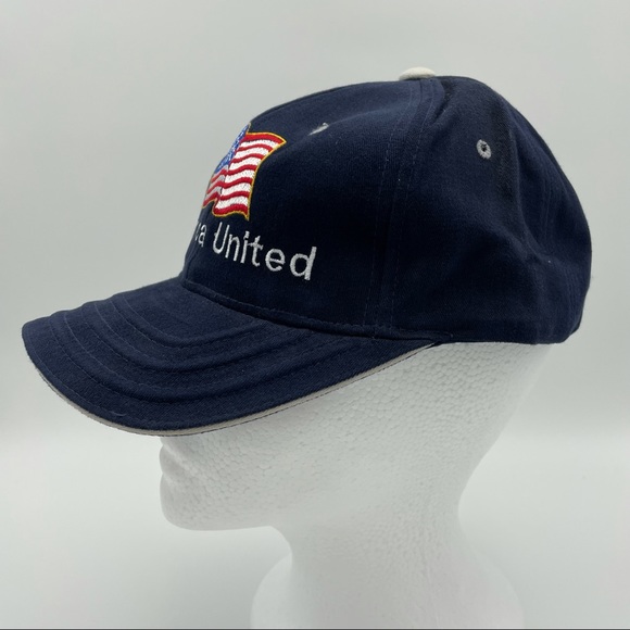 AMERICAN UNITED Blue Denim American Flag Baseball Hat Trucker Cap - Picture 2 of 8